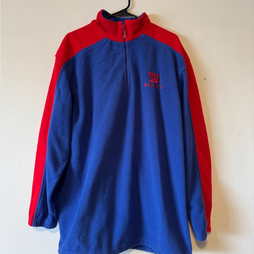 Y2K New York Giants Men’s Blue Red Quarter Zip Fleece NFL XL